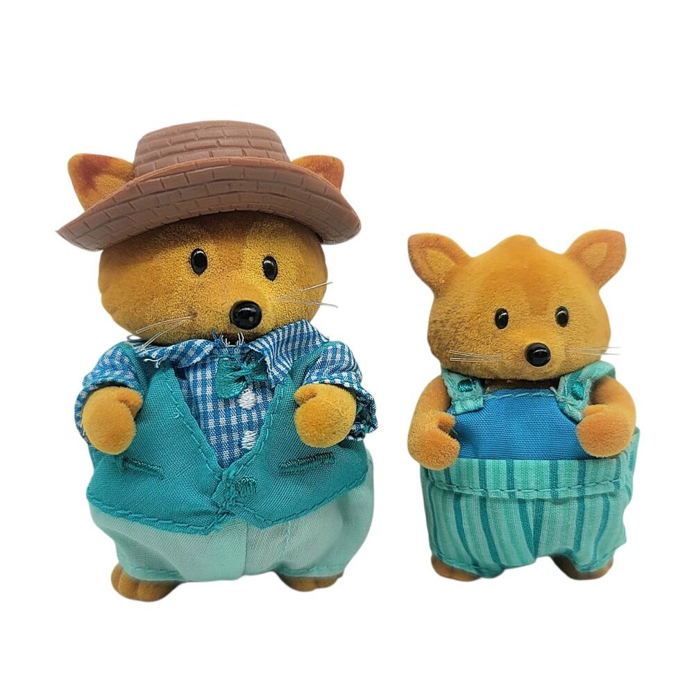 Lil Woodzeez Tippytail Fox Family Figures Dad and Brother 3.5" and 3" CL23